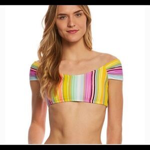 Raisins Newport Island Stripe Off The Shoulder Top